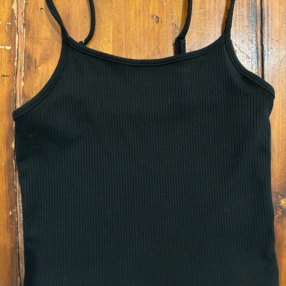 American Eagle Outfitters Black Ribbed Fitted Camisole